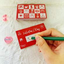 Valentine's Day Scratch Card, Red Surprise Card With Rose Lip Ring Date Pattern, DIY Holiday Gift Certificate, Party Game Prizes, Contains Lucky Scratch Stickers, Cartoon Valentine's Day Scratch Card, Suitable For Valentine's Day Activities, Handwritten Scratch Prize Card, Perfect For Valentine's Day Parties.
