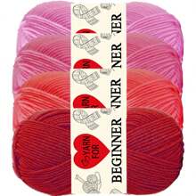 4 Pack Crochet Yarn Kit, Crochet Yarn, 4 Ply Acrylic Yarn, Crochet And Hand Knitting Yarn, 4 Skeins 5.08oz Each, Suitable For Beginners