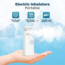 Portable Nebulizer Machine – USB Rechargeable, Handheld & Silent Operation | For Adults & Kids (Home & Travel Use) - White - View 2