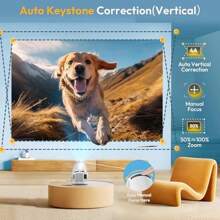 Mini WiFi6 Bluetooth 5.0 Projector 12000L 4K Support Gimbal 3 Portable Auto Keystone Correction Android TV 11.0 Video Projector 180°Rotatable Stand Home Cinema - as pic - View 7
