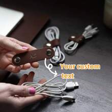 Customized Laser Engraved Personalized Leather Cord, Personalized Leather Rope, Monogram Cord Bag, Personalized Gift For Friends - Multicolor - View 1