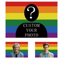 1pc Custom Photo Tapestry - Custom Tapestry, Custom Rainbow Flag Style, Custom Photo Background Personalized Wall Art Decoration For Home, Events And Gifts - Ideal For Valentine's Day Custom Fabric Ornaments, Event Backgrounds, Room Flags, Wall Decorations, Custom Tapestries, Custom Flags, Home Decor, Tapestries