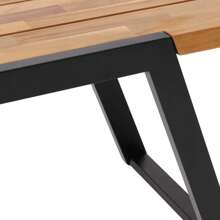 GAYLOR MP1 Modern Dining Bench, 63" Acacia Wood Slat Design With Sleek Sled Base, Sturdy And Stylish For Home, Kitchen, And Dining Room, Perfect For Rustic And Minimalist Home Decor, Easy Assembly, Ideal For Christmas Decorations, Holiday Gatherings, And Room Decor,TrendyHome