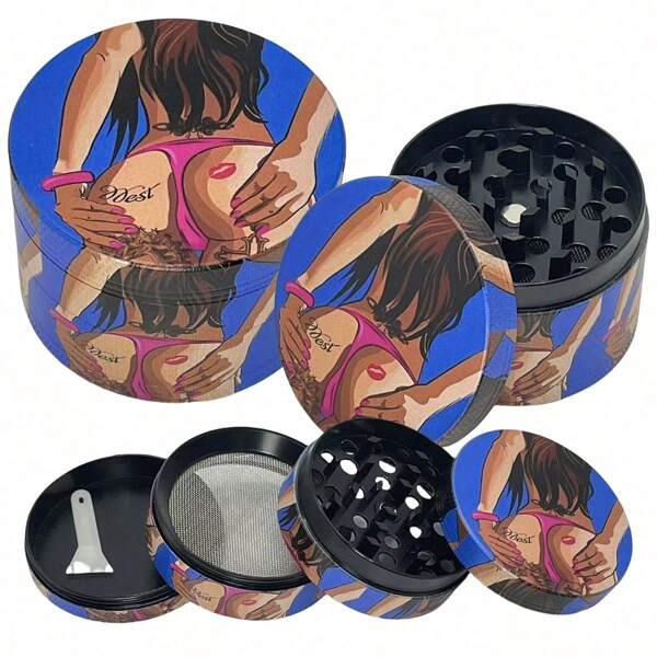 50mm Metall Sexy Mädchen Grinder, 4-lagig, manuelle Zinklegierung Grinder, Mörser, Kräuter Grinder Werkzeuge, Zubehör, Geschenk