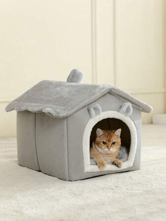 1pc Extra Large Space Cat House, Breathable Pet Nest Pad, Comfortable Cat Bed Basket Suitable For Small/Medium/Large Cats, All Seasons