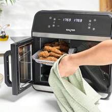 Salter XL Air Fryer Oven 15L Divider Dual Cooking 6 Presets Rotisserie Oil- Multicooker Non-Stick Cooking Racks Accessories Multi-Level Cooking 2300W - 15LDualAirFryer - View 6