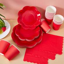 Gran flor octagonal roja de pétalos minimalista y multifuncional - lacre - Ver 4