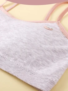 Teen Girls Underwear Full Cup No Steel Rim Strapless Bra, Cute Strawberry Embroidery Pattern, Detachable Inner Cup, Thick And Warm, Comfortable, Suitable For Autumn And Winter