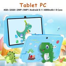 Tablet PC Android 8.1 de 7,1 pulgadas DINO, RAM real 4GB + ROM 32GB, CPU MTK6735 de 8 núcleos a 2,0 GHz, resolución HD de 1280x800 píxeles, pantalla táctil, batería de ión de litio de 4000 mAh, WiFi 802.11n, cámara dual de 2MP + 5MP, carga por USB tipo C (5V, 2A), GPS incorporado/cable de datos, lápiz óptico, cable OTG, manual de usuario (sin adaptador)