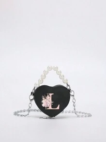 Miniborsetta elegante e carina, stampe di 26 lettere in stile ballerina, borsa a tracolla in PU con manico e porta-monete a forma di rossetto. Può essere utilizzato come porta-monete per rossetto, da portare a spalla o a tracolla. Adatto per uscite, viaggi e shopping. Perfetto come regalo per Natale, Ringraziamento, San Valentino o per il venerdì. Il regalo ideale. Romantico.
