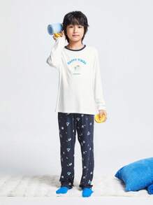 Annil Long-Sleeved Homewear Sets For Children's Clothing. Made Of Modal Fabric, They Are Breathable And Suitable For Spring, Serving As Underwear For Layering Or Pajamas.
