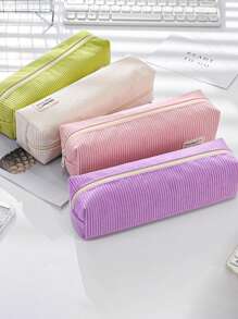 1 hộp đựng bút chì vải nhung đơn giản dung tích lớn của Hàn Quốc, hộp đựng đồ dùng học tập độc đáo cho học sinh - Nhiều màu - Xem 4
