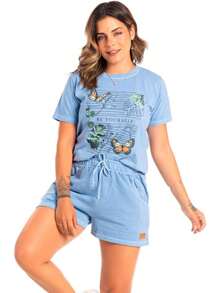 Anelise Blue Faded Women's Set - Donnab - 藍色 - 查看 1