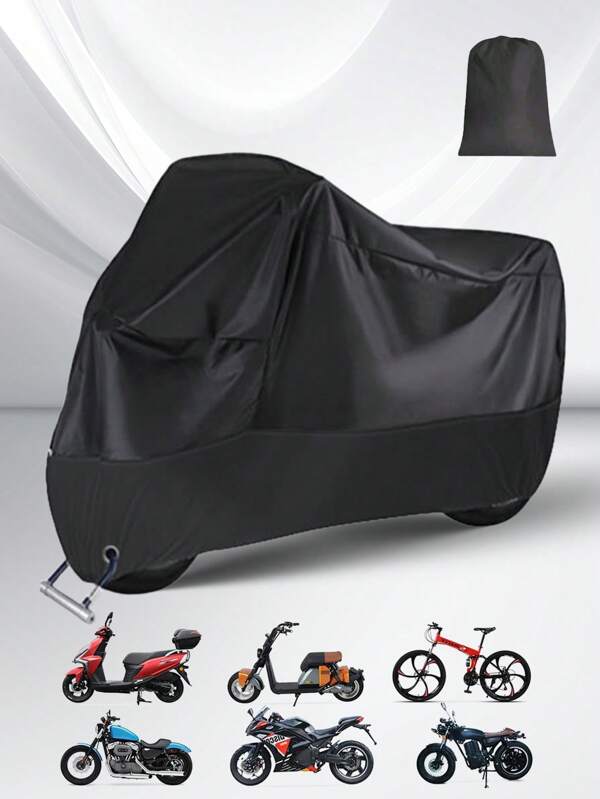 CASALIVA Funda Impermeable para Motocicletas, protección contra el Polvo, escombros, Lluvia y Clima, Adecuado para motocicletas, bicicletas de montaña etc(Negro y Plata, XXL)