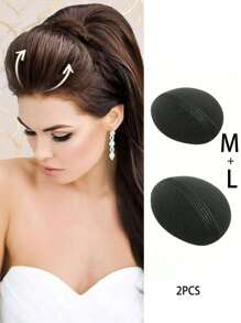 2 件装增发工具、隐形皇冠垫、发型刘海夹、ML 尺寸 - 黑色 - 查看 11