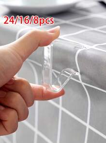 24pcs/16pcs/8pcs Tablecloth Clip, Transparent Anti Slip Fixing Clip, Kitchen Tablecloth Clip, Household Tablecloth Anti Slip Fixing Device, Wholesale, Plastic Tablecloth Clip, Tablecloth Fixing Device, Suitable For Outdoor Tablecloth Clip, Picnic, Wedding, Camping, Restaurant, Conference, Party, Festival, Etc - Multicolor - View 12