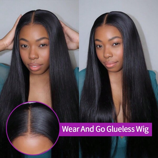 Straight Glueless Wigs Human Hair Ready To Go Wigs Preplucked Human Hair Wigs For Women Brazilian Raw Top Quality Wigs 20-32inch 4x4 Pre-cut Lace Wigs 3 Days Delivery