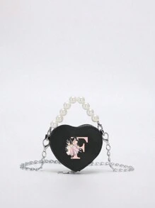 Miniborsetta elegante e carina, stampe di 26 lettere in stile ballerina, borsa a tracolla in PU con manico e porta-monete a forma di rossetto. Può essere utilizzato come porta-monete per rossetto, da portare a spalla o a tracolla. Adatto per uscite, viaggi e shopping. Perfetto come regalo per Natale, Ringraziamento, San Valentino o per il venerdì. Il regalo ideale. Romantico.
