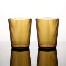 Acrylic PC Plastic Striped Transparent Amber Color Restaurant Chain Tea/Drinks/Juice Glasses