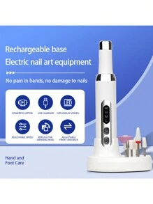 Máquina de taladro para uñas profesional inalámbrica, cortador de manicura eléctrico para reparación de uñas, diseñado para quitar gel, para herramientas de uñas de salones