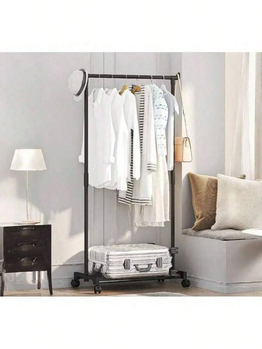 Arara Cabideiro Com Sapateira Multiuso Roupas - Multicolorido - Visão 1