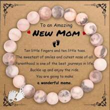 WholeNight Pulsera ajustable con colgante con huella de bebé para futuras mamás, regalo de joyería de moda para el embarazo, madres, San Valentín, Día de la Madre, todo el año, regalo de baby shower, Pascua, para niñas/niños