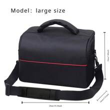 Backpacker 时尚数码单反相机单肩包 - 防水摄影设备袋，适用于佳能、尼康和其他品牌旅行学校大学电子包移动电源便携式充电器充电器盒耳机盒电缆包电缆整理器数码相机相机包相机包 - 黑色 - 查看 9