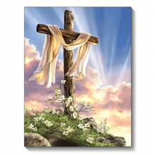 1Pc Jesus Christ Religion Cross Diamond Painting Kit Mosaic Embroidery Adult Handicraft Hobbies Home Decoration 30x40cm /11.81x15.75inch - A06-125 - Xem 2
