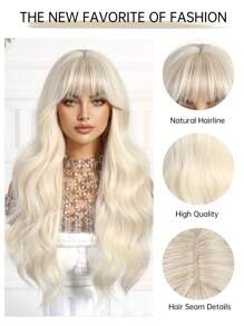 26 Zoll lange, lockige Kunsthaarperücke in Gold, natürlich aussehend und weich, hitzebeständig, gewellte Damenperücken für den täglichen Gebrauch, Halloween, Weihnachtsgeschenke, HOTSALES