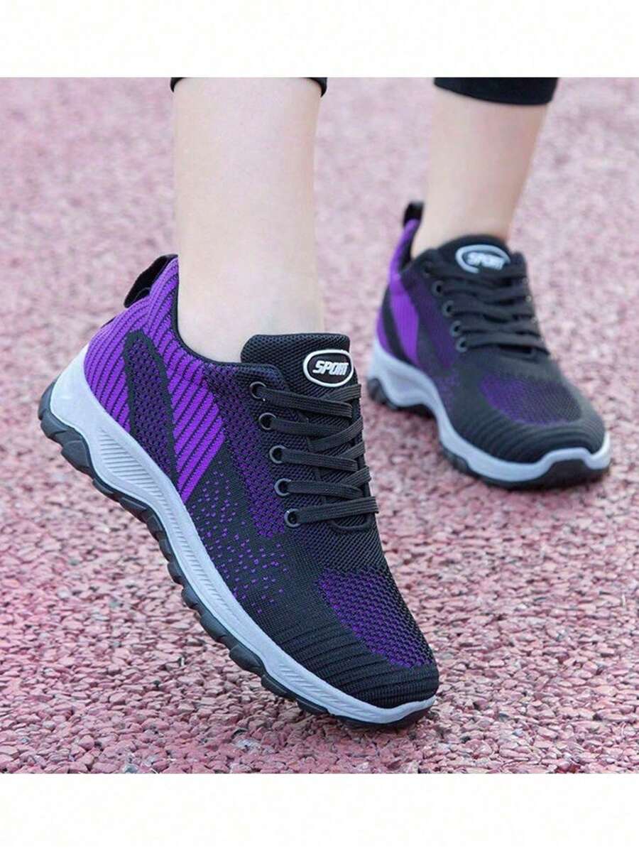 Zapatillas de deporte casuales de moda,Zapatillas de deporte de moda para mujer, suela gruesa mejorada,  Diseño casual, transpirables y cómodas, suela gruesa adecuada para todas las estaciones, cierre con cordones, estilo moderno,zapatillas de lona, versátil y liviano, adecuado para deportes diarios,  ​​cordones para estudiantes. - Negro - Ver 1