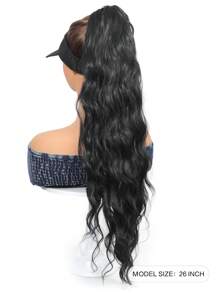 长款水波爪马尾接发黑棕高光金灰色 26 英寸耐热纤维合成马尾假发适合女孩女士派对日常佩戴 - 彩色 - 查看 2