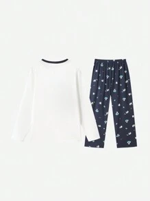 Annil Long-Sleeved Homewear Sets For Children's Clothing. Made Of Modal Fabric, They Are Breathable And Suitable For Spring, Serving As Underwear For Layering Or Pajamas.