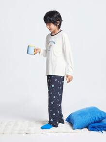 Annil Long-Sleeved Homewear Sets For Children's Clothing. Made Of Modal Fabric, They Are Breathable And Suitable For Spring, Serving As Underwear For Layering Or Pajamas.
