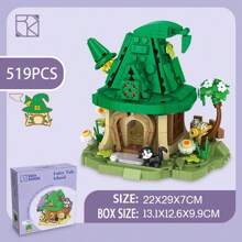 Diversos modelos de vilas criativas DIY, incluindo Reino dos Elfos, Vila na Floresta, Cabana de Palha em Vila na Montanha, Torre de Sino Urbana, Adequado para Dia dos Namorados, Halloween, Natal