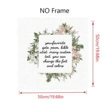 1 Pc Personalized Customized Photos On Canvas With DIY Wood Frame,Gifts For Valentine's Day,Custom Photos For Your Lover,Family,Friends And Pets,Dogs,Cats,Big Size Home Decor Birthday Graduation