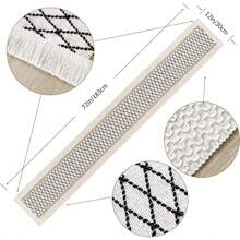 Table Runner 72 Inch Cotton Burlap Macrame Table Linen Bohemian Rustic Farmhouse Table Cloth With Tassel For Baby Shower Birthday Wedding Party Banquet - Beige - View 2