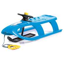 Prosperplast High Sled With Shovel Steerable By Steering Wheel, With Steel Sliders, And Rope, Bullet Control Model. Free Shipping In 24/48h - Blue - View 2