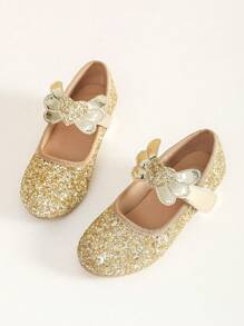 Girls Gold Dress Shoes Kids High Heel Shoes Cute Princess Shoes