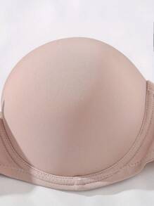 3 Packs Basic Multicolor Strapless Demi-Cup Bra Comfort Push Up Removable Bra
