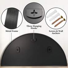 Wall Mirror - Bathroom Mirror Metal Frame Half Circle Mirror 2 Pack DIY For Bathroom, Bedroom, Living Room, Cloakroom, Entryway Home Decor Gifts