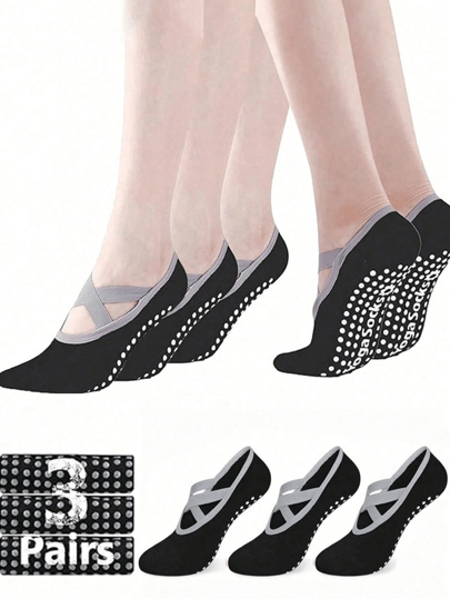 3 أزواج جوارب بيلاتس مانعة للانزلاق للنساء، جوارب...