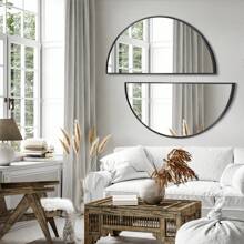 Wall Mirror- Gold Bathroom Mirror Metal Frame Half Circle Mirror DIY For Bathroom, Bedroom, Living Room, Cloakroom, Entryway Gifts