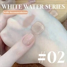 Miss Comoy 15ml Centenas de Verniz para Unhas Transparente Cor de Gelo Branco Aberto, Nova Cor Nude Quente e Popular para Ambiente de Trabalho Diário, Cor Branca de Gelatina Transparente, Cola para Unhas DIY Salão de Beleza Comumente Usada