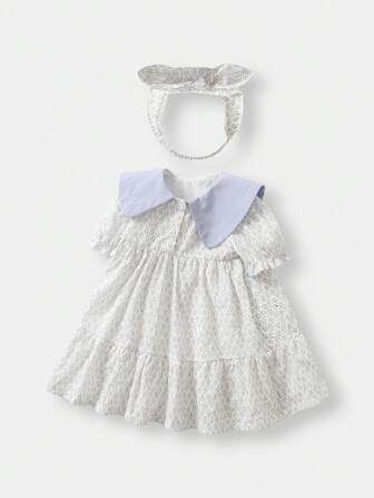 女童优雅连衣裙（配头饰）（美国站除外）