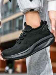 男士休闲一脚蹬运动鞋 - 刀锋网球鞋、防滑跑鞋、轻便健身训练鞋、透气网眼时尚运动鞋