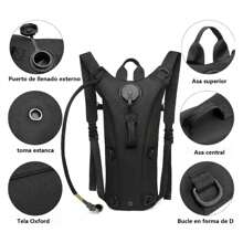 Tactical Hydration Backpack Cycling, Travel Camping, Hiking - Black - View 3