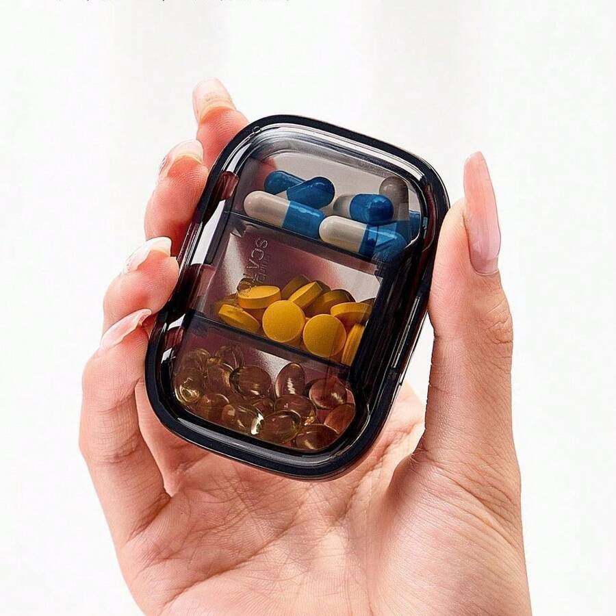 Small-Sized Silicone Sealed Medicine Storage Box, Portable Pill Container For Medication And Supplements - Multicolor - View 1