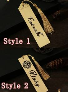 1pc Marcador de Latão Estilo Chinês, Presente Criativo de Material de Escritório, Impressão DIY e Corte a Laser Marcador Personalizado