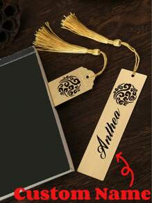 1pc Marcador de Latão Estilo Chinês, Presente Criativo de Material de Escritório, Impressão DIY e Corte a Laser Marcador Personalizado