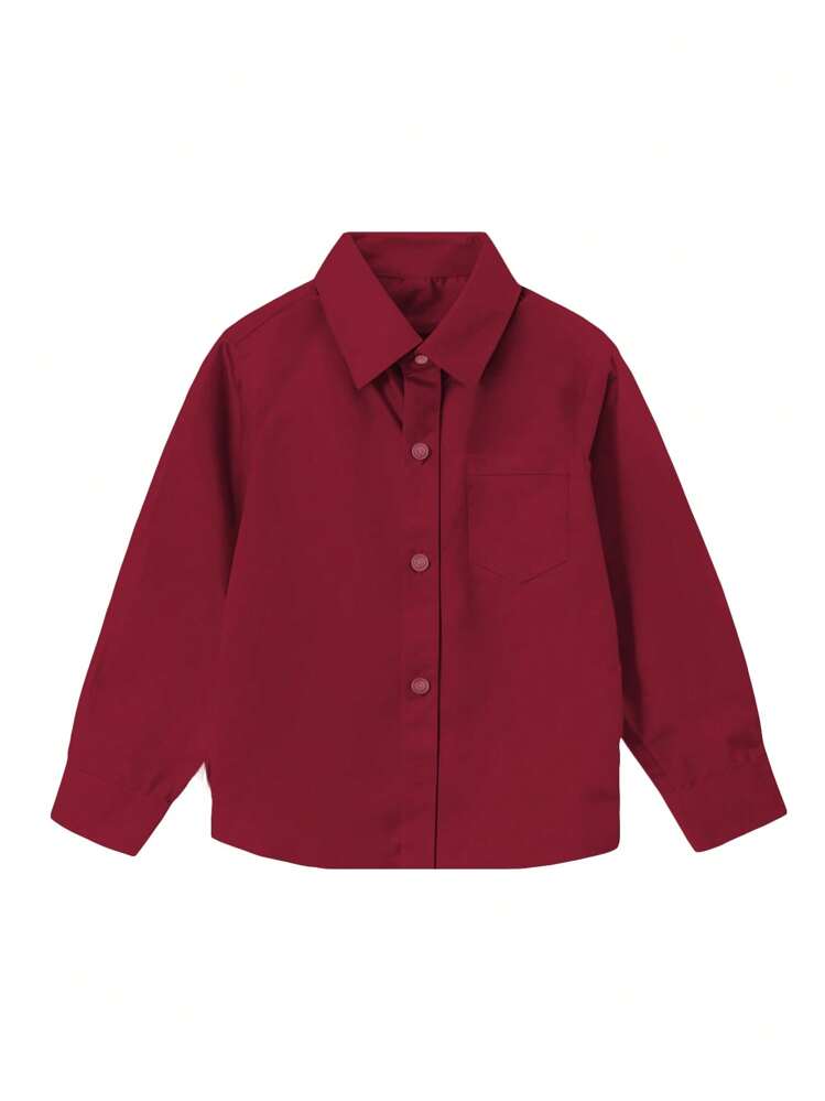boys burgundy dress shirt Perry Ellis Boys Dress Shirts w Burgundy Tie Solid Shirts w Colored Ti –  Phirst Impression Menswear main image 1